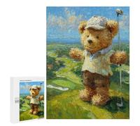 500 PCS Rompecabezas Teddy Bear Golfing Art Print Rompecabezas para Adultos Actividades Familiares Ayudan A Ejercitar El Cerebro Ofertas como Regalos para Toda La Familia 500 PCS