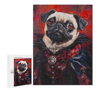 500 PCS Rompecabezas Vampire Pug Art Print Rompecabezas para Adultos Carrera De Velocidad De Manos Ayuda A Ejercitar El Cerebro Juego De Hermoso Diseño 500 PCS