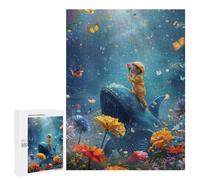 500 PCS Rompecabezas - Whale and Child in Flower Garden Rompecabezas para Adolescentes Actividades Familiares para Cumpleaños, Navidad Regalos Y Cumpleaños Únicos 500 PCS