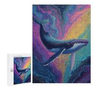 500 PCS Rompecabezas Whale in Colorful Ocean Rompecabezas para Adultos Alivia El Estrés Interacción Entre Padres E Hijos Cumpleaños Y Navidad 500 PCS