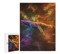 500 PCS Rompecabezas Whale in Space Nebula Rompecabezas para Adultos Juguetes Antiestrés Vacaciones En Casa Matar El Tiempo Interacción Entre Padres E Hijos 500 PCS