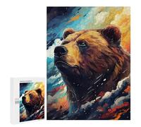 500 PCS Rompecabezas Wild Bear Art Print Rompecabezas para Adultos Juguetes Antiestrés Vacaciones En Casa Matar El Tiempo Interacción Entre Padres E Hijos 500 PCS