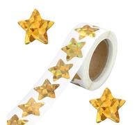 500 pegatinas de estrellas, 2,5 cm con purpurina y estrellas, pegatinas holográficas doradas con estrellas, autoadhesivas, para decoración navideña (dorado)