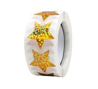500 pegatinas de estrellas doradas para niños en la escuela, aula, 2,5 cm, pegatinas de estrellas doradas autoadhesivas con purpurina para maestros, niños, pegatinas para ventanas (B, A)