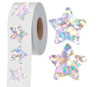 500 Pegatinas de Estrellas Plateadas, Pegatinas Autoadhesivas de Brillos Metálicos, Pegatinas de Estrellas Reflectantes, Etiquetas de Recompensa para Estudiantes y Profesores (Cada una mide 2.5cm)