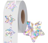500 Pegatinas de Estrellas Plateadas, Pegatinas Autoadhesivas de Brillos Metálicos, Pegatinas de Estrellas Reflectantes, Etiquetas de Recompensa para Estudiantes y Profesores (Cada una mide 3.8cm)