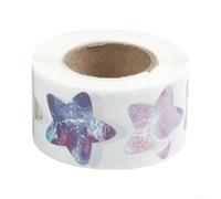 500 Pegatinas Estrellas Espacio 2.5cm Autoadhesivas(C) | Autoadhesivas para fácil uso, estrellas espacio, 500 unidades rollo, ideales recompensas