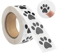 500 pegatinas transparentes de huellas de huellas de patas de 1,5 pulgadas, autoadhesivas, rollo para decoración de cumpleaños infantiles, sobres, sellos, tarjetas, regalo