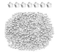 500 Perlas Espaciadoras de Estrella Plateadas - 6 mm Acrílicas para Pulseras, Colgantes - Cuentas de Plata en Forma de Estrella