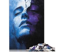 500 pezzi Dualità fratturata - Ritratto surreale di Luce e Ombra Puzzle in Legno difficili per adolescenti Regali Decorazione per la casa Puzzle giocattoli (52x38 cm)