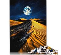 500 pezzi Dune lunari, deserto illuminato Dalla Luna e sentiero scintillante per adulti Puzzle difficili Puzzle in Legno per adulti (52x38 cm)