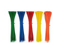 500 Pieces Colorful Plastic Cable Ties 200mm x 2.8mm Self-Locking Nylon Electrical Cable Ties for Gardening Cable Management