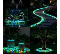 500 piedras brillantes, brillo de neón, de bajo mantenimiento, jardín, acuario, sótano, decoración de jarrón, decoración de interiores y exteriores, brilla bajo luz negra, para plantas en maceta