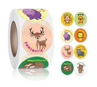 500 Piezas Animal Reward Pegatinas Para 2.5cm Pegatinas Stickers Redondas De Recompensa De Animales 1 Rollos Rollo Pegatinas Recompensa