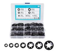 500 Piezas Arandelas de Bloqueo Arandelas de Seguridad de Velocidad Rápida de Acero Manganeso M3 M4 M5 M6 M8 M10 M12 Surtido Kit Negro