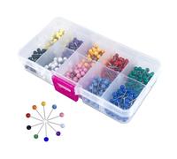 500 Piezas Chinchetas de Mapa 1/8 Pulgadas con Punta Redonda de Plástico y Acero - 10 Colores para Marcadores de Rutas y Direcciones
