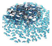 500 piezas de cristales iridiscentes, pedrería de cristal plano AB Gotas de agua Cristal acrílico efectos especiales diamantes de imitación, 5 colores opcionales(Azul claro)