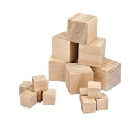 500 piezas de cubos madera sin terminar 10 mm, bloques cuadrados, adornos for manualidades, alfabeto, números o rompecabezas Para Manualidades Y Tallado