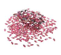 500 piezas de diamantes de imitación acrílicos con parte posterior plana |Gemas con forma de ojo de caballo de 7x15 mm para manualidades/ropa/decoración de teléfono |5 colores, (rosa roja)