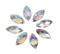 500 Piezas de Diamantes de Imitación de Cristal Acrílico con Parte Trasera Plana, Coloridos Diamantes de Imitación de Cristal en Forma de Ojo de Caballo, Gemas de Costura para