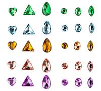500 piezas de gemas de costura acrílicas, formas mixtas, para coser diamantes de imitación con 2 agujeros para ropa, decoraciones de cuentas de costura (multicolor), Cristal