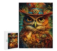 500 piezas de rompecabezas adolescentes Steampunk Owl Artwork Puzzle para adultos - Juguetes de bricolaje, regalo de cumpleaños divertido y humorístico, regalos, 500 piezas