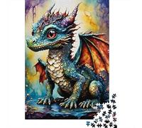 500 piezas de rompecabezas cuadrado creativo de dragón para adultos y rompecabezas de madera, juego intelectual, 500 piezas (52 x 38 cm)