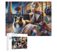 500 piezas de rompecabezas para adultos, regalos coloridos para mujer con perro, arte impreso, juegos de relajación, Staycation, Kill Time, regalo de cumpleaños, regalos, 500 piezas