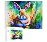 500 piezas de rompecabezas para adultos, rompecabezas colorido de conejito de Pascua, rompecabezas para adultos, decoración de pared, arte de pared desafiante para completar 500 piezas