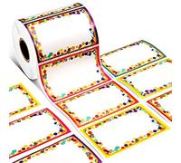 500 Piezas Etiquetas de Nombres de Confeti Coloridas Pegatinas Autoadhesivas Etiquetas Adhesivas de Nombres para Paño de Niños, Profesores, Fiestas, Escuela, Hogar, Oficina, Almacén y Correo