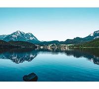 500 Piezas Imposible Puzzle,Rompecabezas para Adultos y Niños - Montañas Lago Piedras 52x38cm