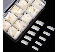 500 Piezas Natural Uñas Falsas, Acrílico Artificiales Francesa Puntas de Uñas, Uña Falsa Tips Uñas con Caja para Mujeres Chicas Manicura