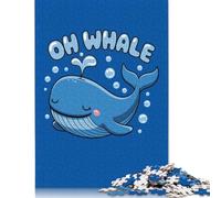 500 piezas Oh Whale Puzzle Cuadrados Juego de Palabras de Dibujos Animados para Adultos y Rompecabezas de Madera Juguetes Educativos Juegos Familiares 500 Piezas (52x38cm)