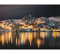 500 Piezas Puzzle,Rompecabezas Jigsaw Puzzle - Montañas Lago Pueblo 52x38cm
