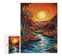 500 piezas rompecabezas para adolescentes caprichoso Sunset Stream Teenager-Puzzles Antiestrés Juguetes Vacaciones en casa Pasatiempo Desafío Educativo 500 PCS