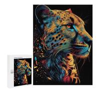 500 piezas rompecabezas para adolescentes Colorful Cheetah Retrato -1 rompecabezas para adolescentes: juegos de relajación, regalos divertidos y humorísticos para reducir el estrés 500 PCS