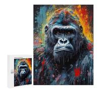 500 piezas rompecabezas para adolescentes colorido retrato de gorila -4 rompecabezas para adultos juegos de pensamiento regalos para mujeres regalos únicos para cumpleaños y Navidad 500 PCS