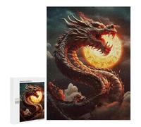 500 piezas rompecabezas para adolescentes Dragon Moon Rising -2 rompecabezas para adolescentes: juegos de relajación, regalos divertidos y humorísticos para reducir el estrés 500 PCS