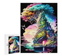 500 piezas rompecabezas para adolescentes Fantasy Island A Colorful Paradise Puzzles para adolescentes: juegos de relajación, regalos divertidos y humorísticos para reducir el estrés 500 PCS