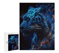 500 piezas rompecabezas para adultos Blue Flame Tiger Retrato Puzzle para adultos juguetes antiestrés análisis y lógica desafiante para resolver 500 PCS