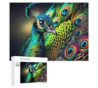 500 piezas rompecabezas para adultos colorido Peacock Wallpaper Puzzles para adolescentes, juego de mano, corte preciso, interacción entre padres e hijos, 500 piezas