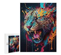 500 piezas rompecabezas para adultos colorido tigre retrato -2 rompecabezas como juguete antiestrés, decoración del hogar, interacción entre padres e hijos, 500 piezas