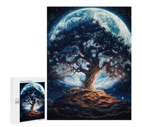 500 piezas rompecabezas para adultos Enchanted Tree Under A Giant Moon Puzzles para adultos, juego familiar, compilación de patrones interacción entre padres e hijos, 500 piezas