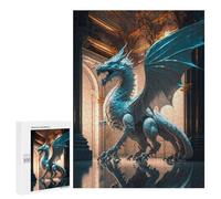 500 piezas rompecabezas para adultos estatua de dragón azul rompecabezas interiores para adolescentes juego de mano de corte preciso interacción entre padres e hijos 500 piezas