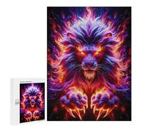 500 piezas rompecabezas para adultos Flaming Lion Artwork Puzzles para adultos Juego Familiar Compilación de patrones interacción entre padres e hijos 500 PCS