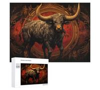 500 piezas rompecabezas para adultos Golden Bull Ilustration Puzzles como juguetes antiestrés, decoración del hogar, interacción entre padres e hijos, 500 piezas