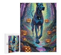 500 piezas rompecabezas para adultos Halloween bosque con gran dane rompecabezas para adultos juegos de relajación decoración del hogar desafío educativo 500 piezas