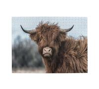 500 Piezas, Rompecabezas para Adultos, Rompecabezas desafiantes, Juego de Rompecabezas para Todos,Vaca de Las Tierras Altas, Fauna Escocesa