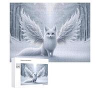 500 piezas rompecabezas para adultos Snow Angel Fox en invierno Forest Puzzle para adultos juguetes decoración de pared pero divertido y humorísticamente desafiante para resolver 500 piezas