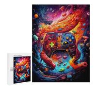 500 piezas rompecabezas para adultos vibrantes controlador de juegos obra de arte -106 rompecabezas para adolescentes, juego de mano, corte preciso, interacción entre padres e hijos, 500 unidades